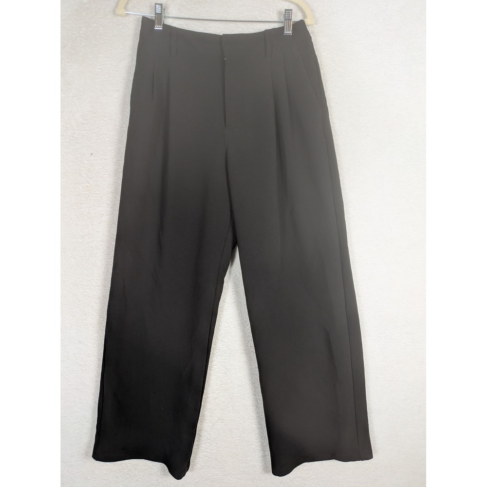 Gap Easy Trouser Women's Size 8 Black Pleated High Rise Wide Leg Pants